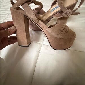Prada Women's Brown Suede Heels size 36.5 / Never Worn